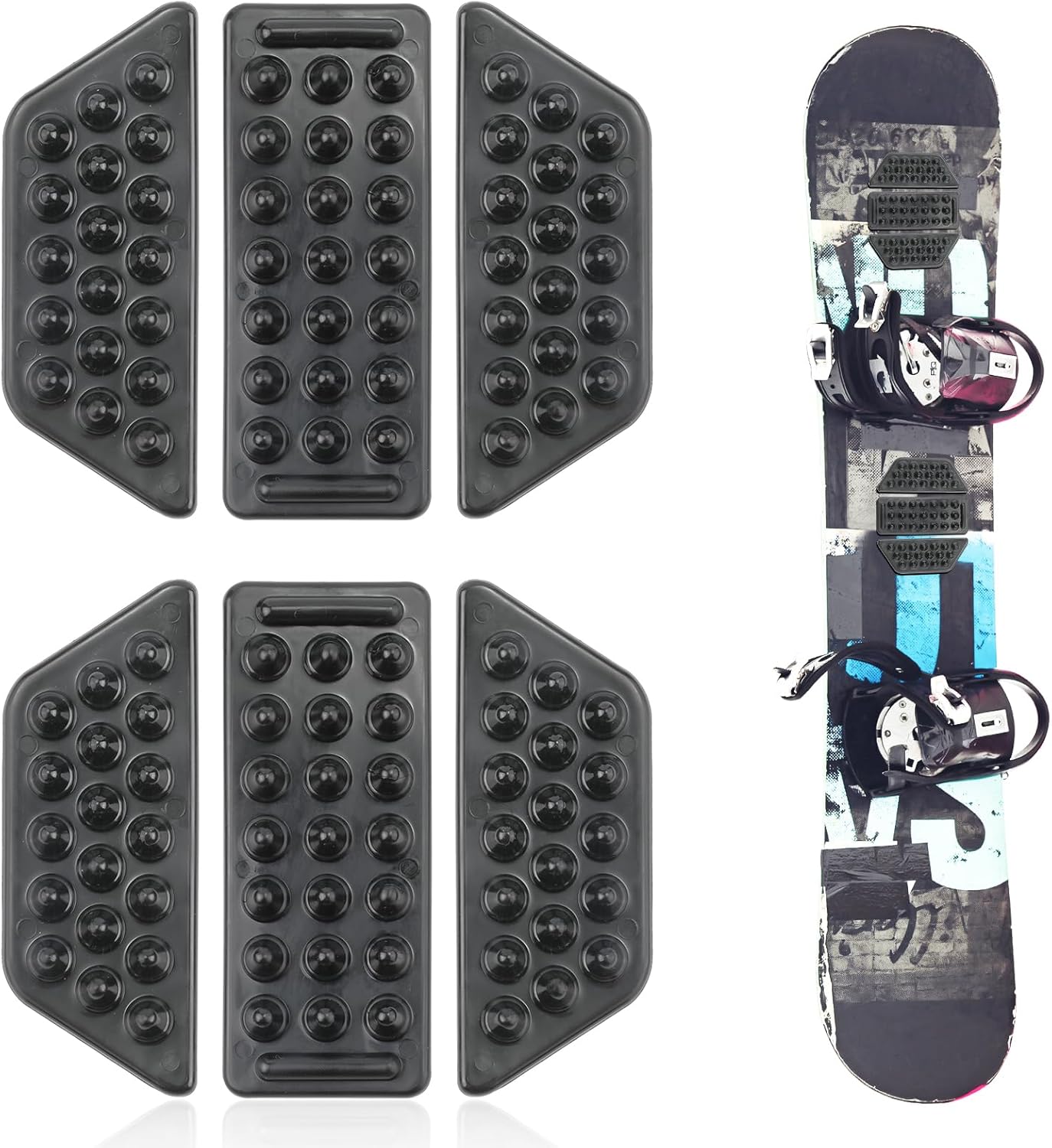 PEUTIER Stomp Pads: Anti-Skid Snowboard Grip Mats x12