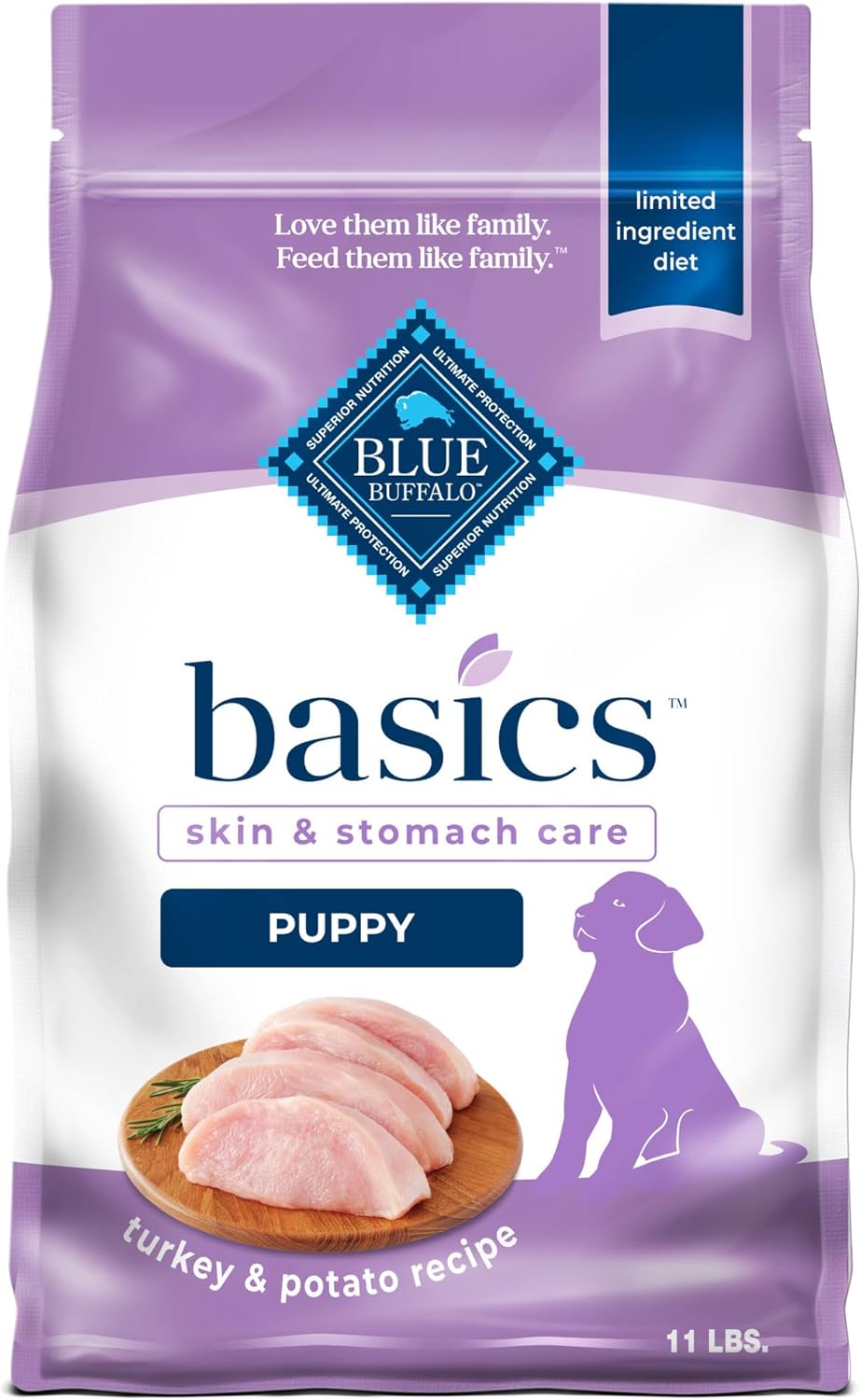 Blue Buffalo Basics Dry Dog Food for Puppies with Turkey Recipe