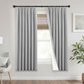 42x63 in Pinch Pleated Linen Curtains - Room Darkening Grey