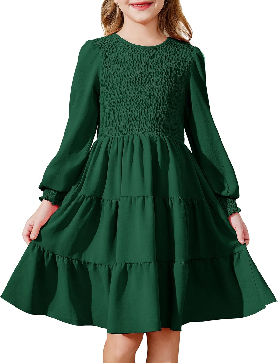 Arshiner Girls Dress Fall Boho Long Sleeve with Pockets