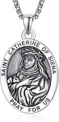 ADMETUS 925 Sterling Silver Saint Medal Necklace - Protective Amulet 4