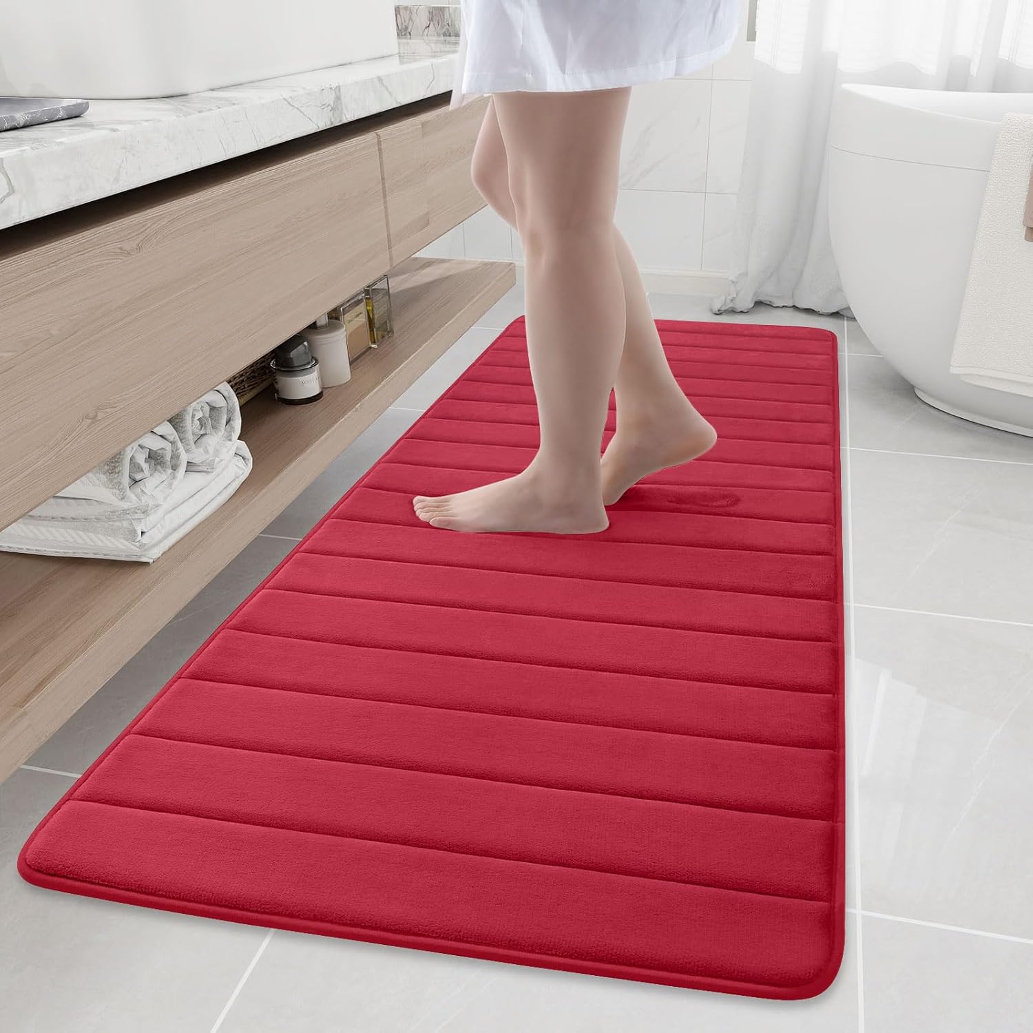 Buganda Memory Foam Bath Mat, Ultra Soft Non-Slip Rug 70in x 24