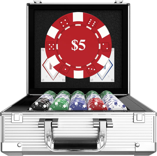 Poker Chips with Denominations in 600-pcs Casino Set
