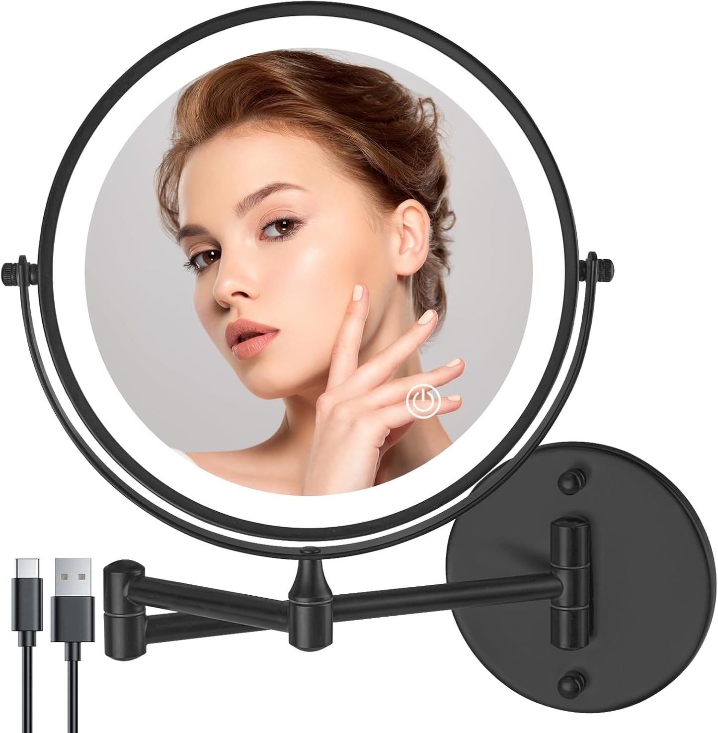 8 Inch Wall Mounted Makeup Mirror with 1X/10X Magnification