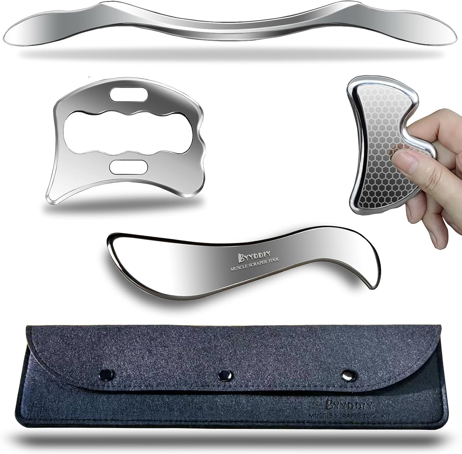 BYYDDIY Stainless Steel Gua Sha Muscle Scraper for Therapy