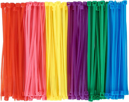 600pc Small 4 Colored Zip Ties Assortment - Deco Mesh Wreath Supplies