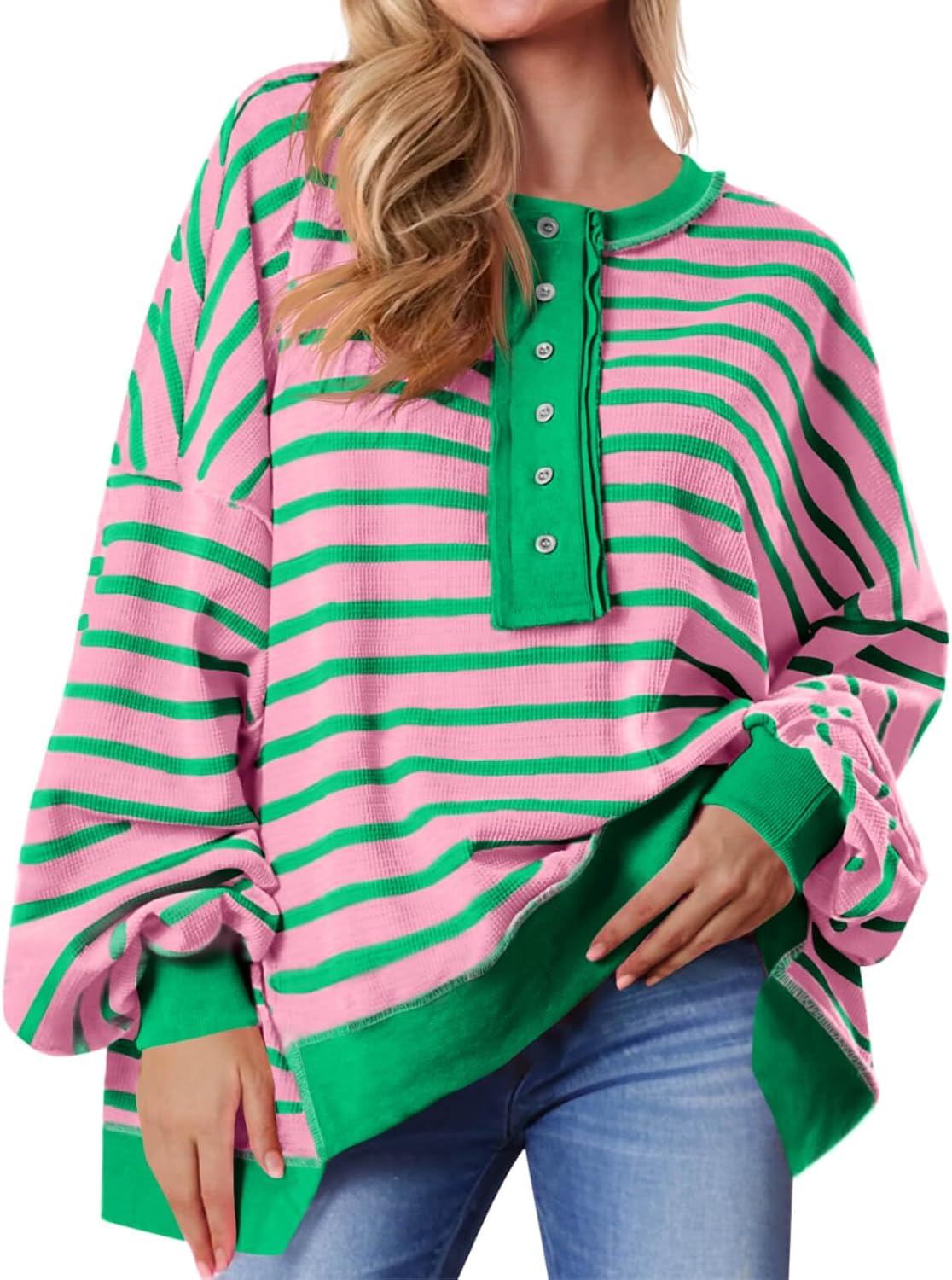 Womens Oversized Striped Sweatshirts for Stylish Fall Looks