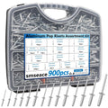 900Pcs Pop Rivets Assortment Kit for Metal and Automotive Use