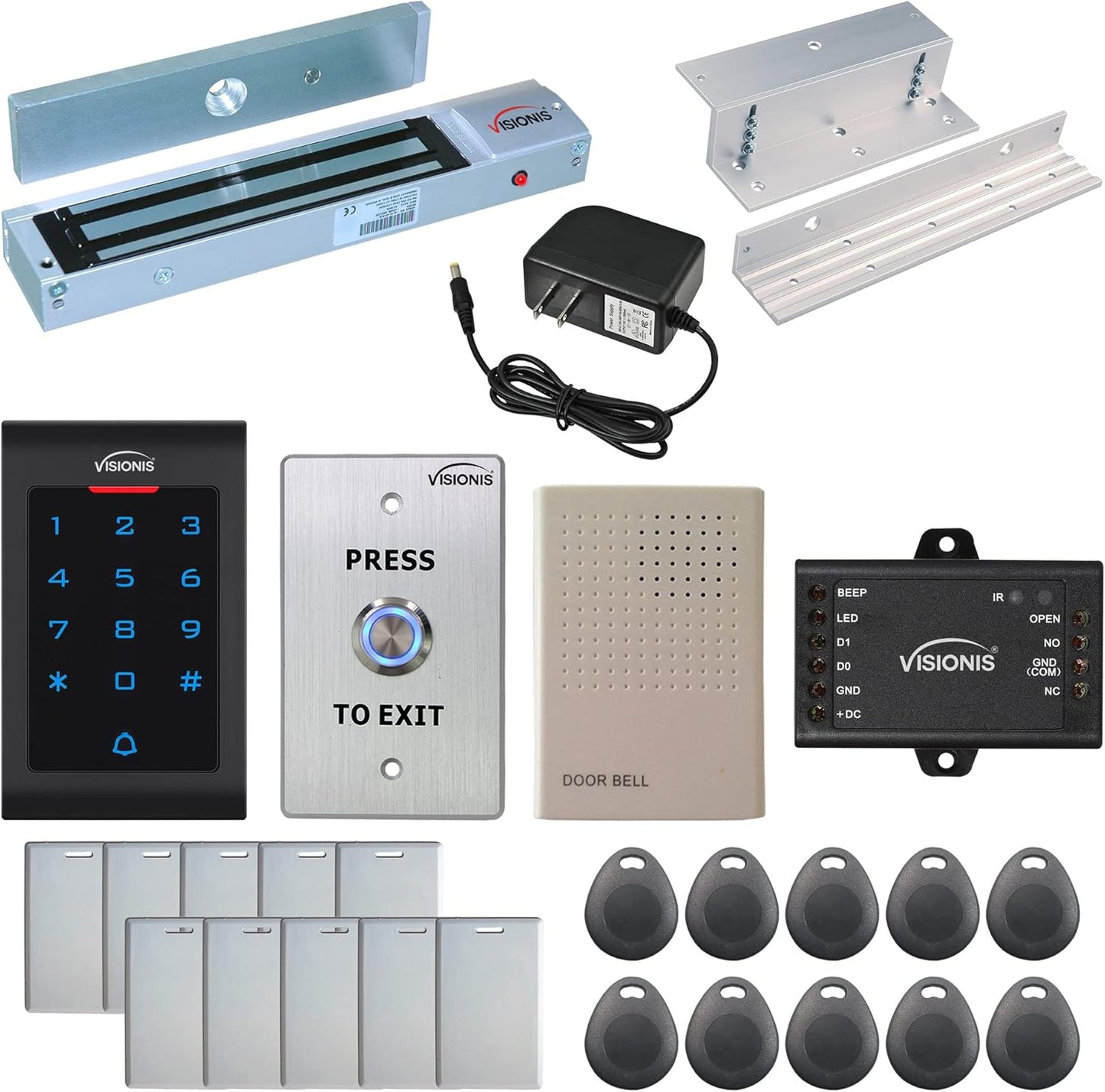 Visionis FPC-5327 One Door Access Control Kit with Maglock