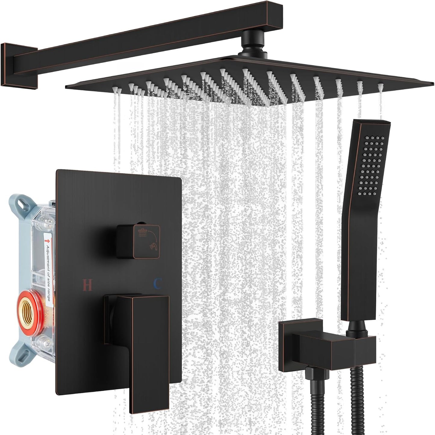 Gotonovo Rainfall Bathroom Shower System with 12 Inch Head
