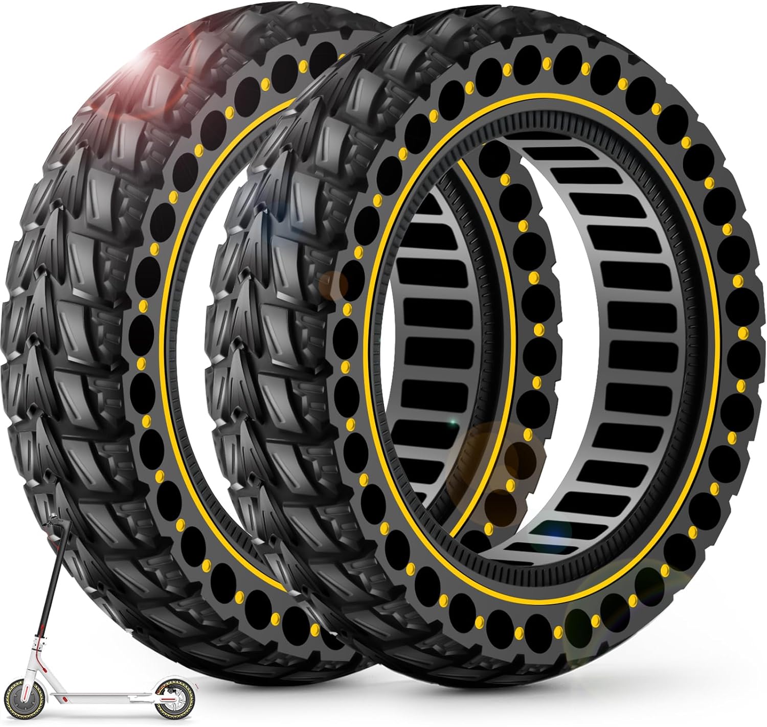 BANGTING 2PCS 10x2.5 inch Solid Scooter Tire for Electric Scooters