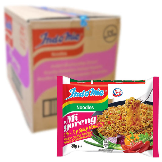 Indomie Mi Goreng Instant Noodles, Hot & Spicy, 40 Count Pack