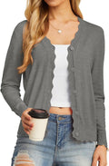 Womens Slim Fit V-Neck Button Down Cardigan - Lightweight Layer