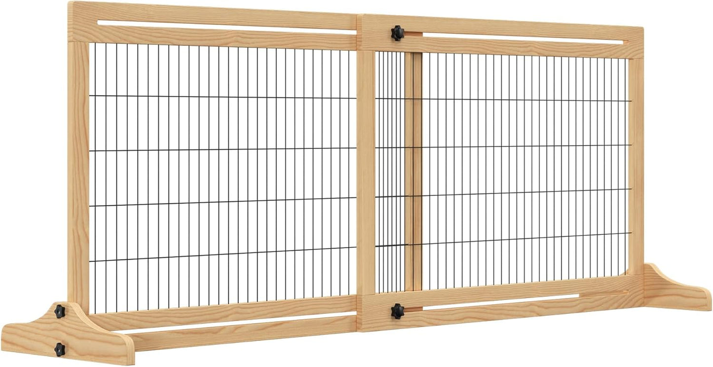 PawHut 72in Extra Wide Freestanding Pet Gate for Dogs and Cats
