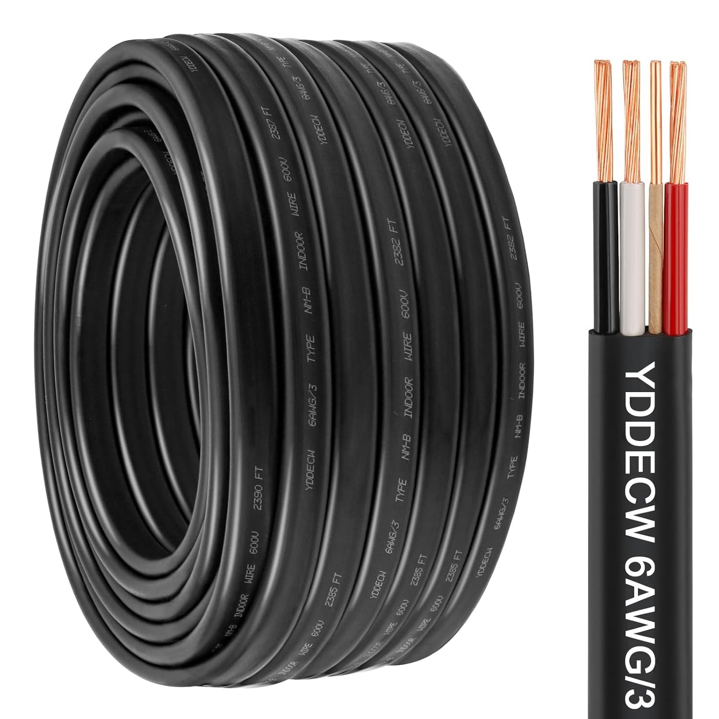 6/3 NM-B Wire with Ground - 75FT 6 Gauge Copper Cable