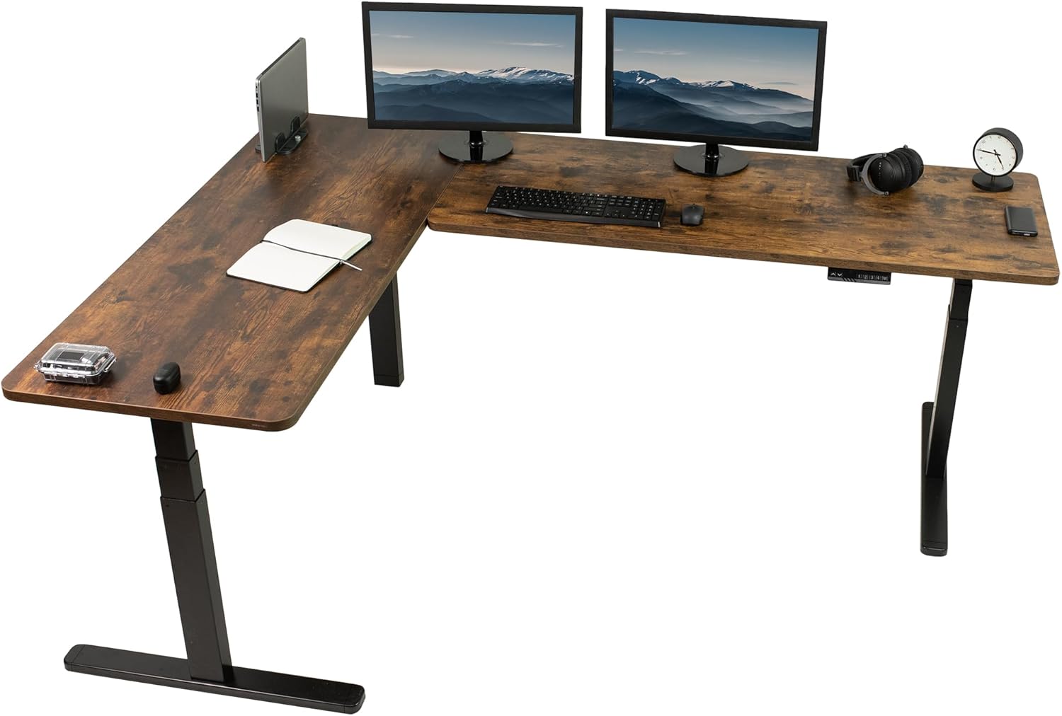 VIVO L-Shaped Electric Desk with Memory Controller