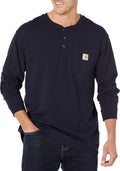 Carhartt Men's K128 Long Sleeve Henley T-Shirt - Durable Work Layer