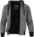Facitisu Heavyweight Sherpa Lined Fleece Hoodie Sweatshirt - Warm Full