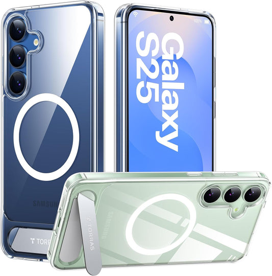 TORRAS Strong Magnetic Case for Samsung Galaxy S25 with Kickstand