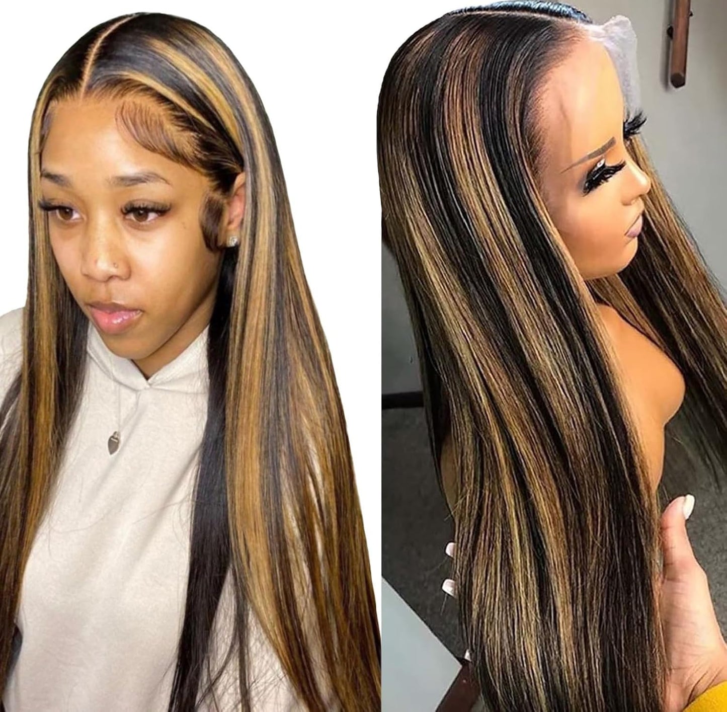 Ombre Lace Front Wig Human Hair 24 Inch 180% Density FB/30