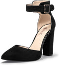 IN4 Pedazo High Block Heels Pumps Pointed Closed Toe Ankle Strap Also