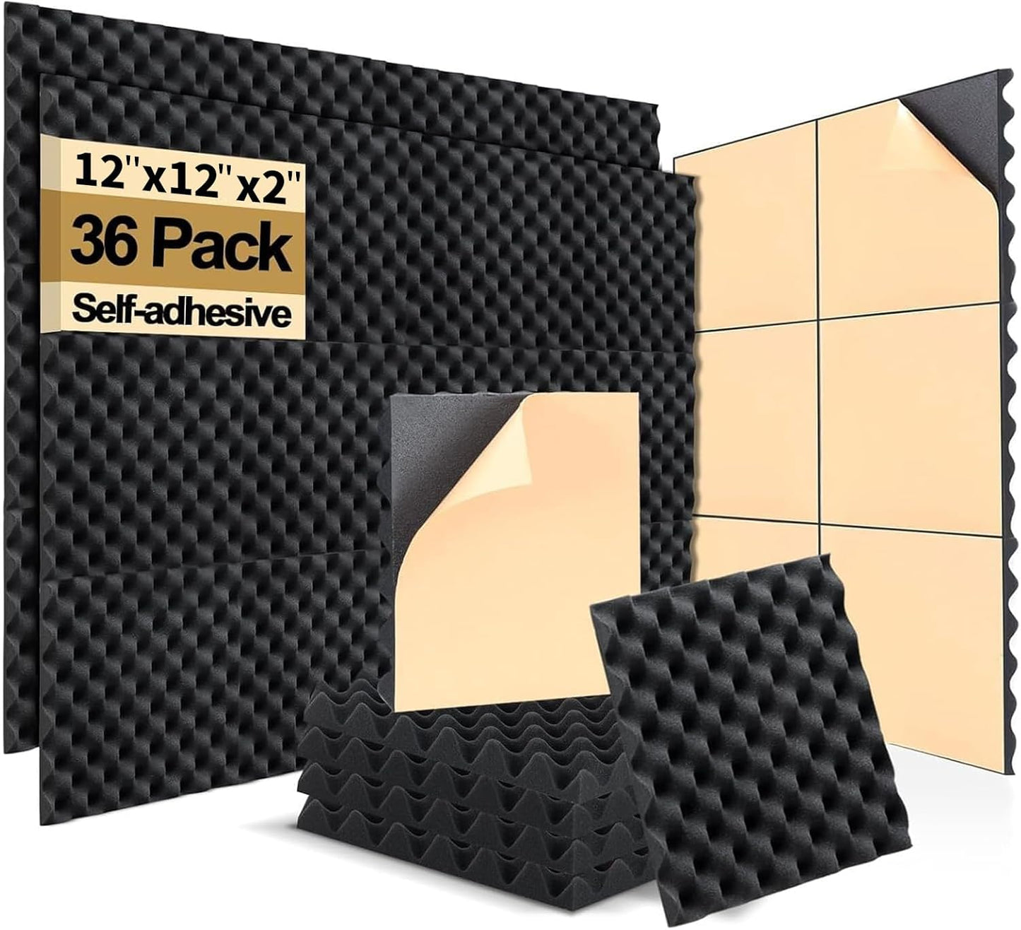 36 Pack Acoustic Foam Panels for Soundproofing Any Room