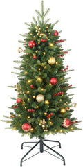 4ft Prelit Artificial Small Christmas Tree with Warm White Multi-Color
