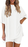 PRETTYGARDEN Two Piece Lounge Set Women - Soft Oversized Biker