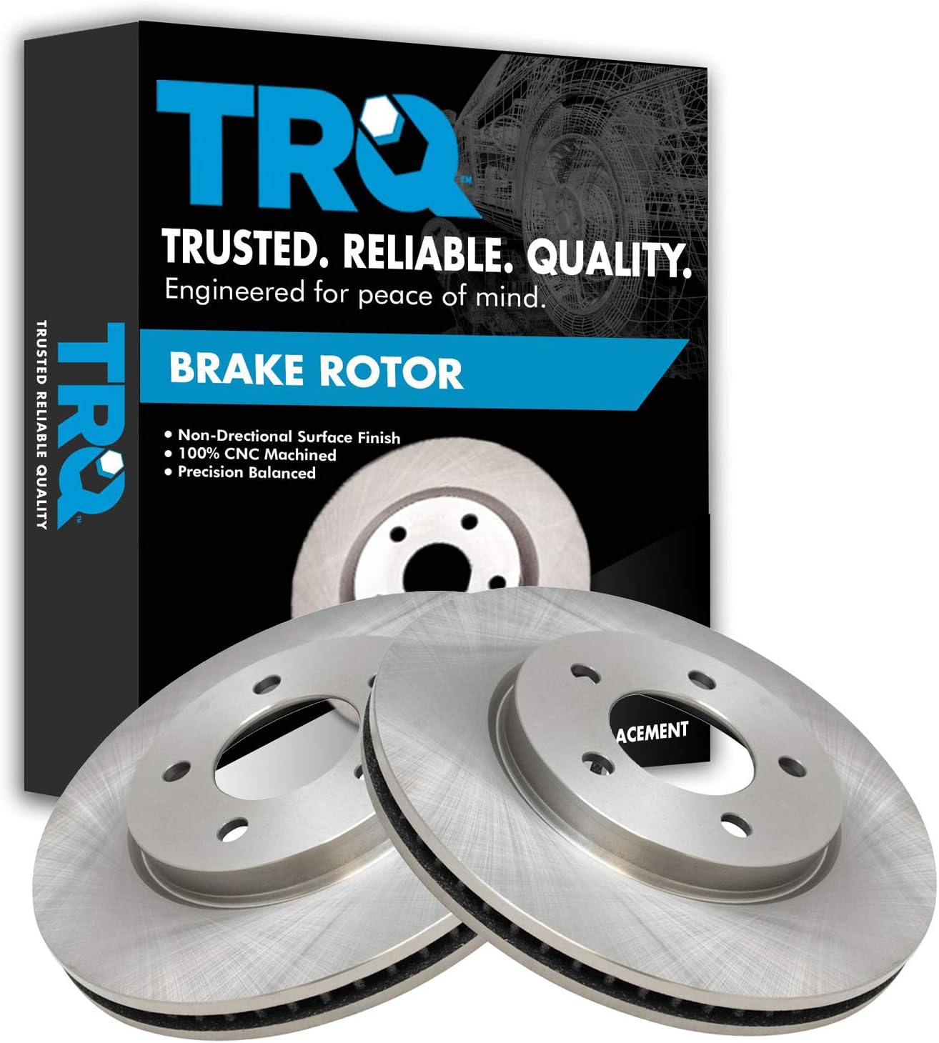 TRQ Front Brake Rotors Set Vented for Chrysler Pacifica 2004-2008