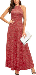 Women's Summer 2025 Maxi Halter Dress Floral - Flattering Fit