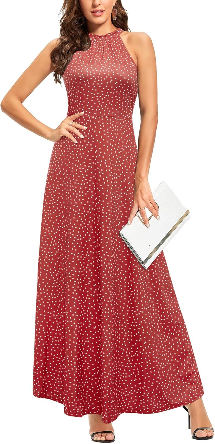 Stylish Floral Halter Neck Maxi Dress for Summer 2025 Events