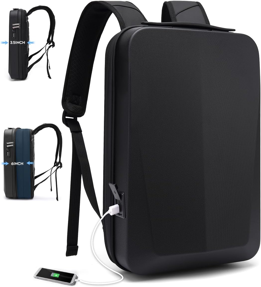 BANGE Laptop Anti-theft Backpack with Expandable Hard Shell Design