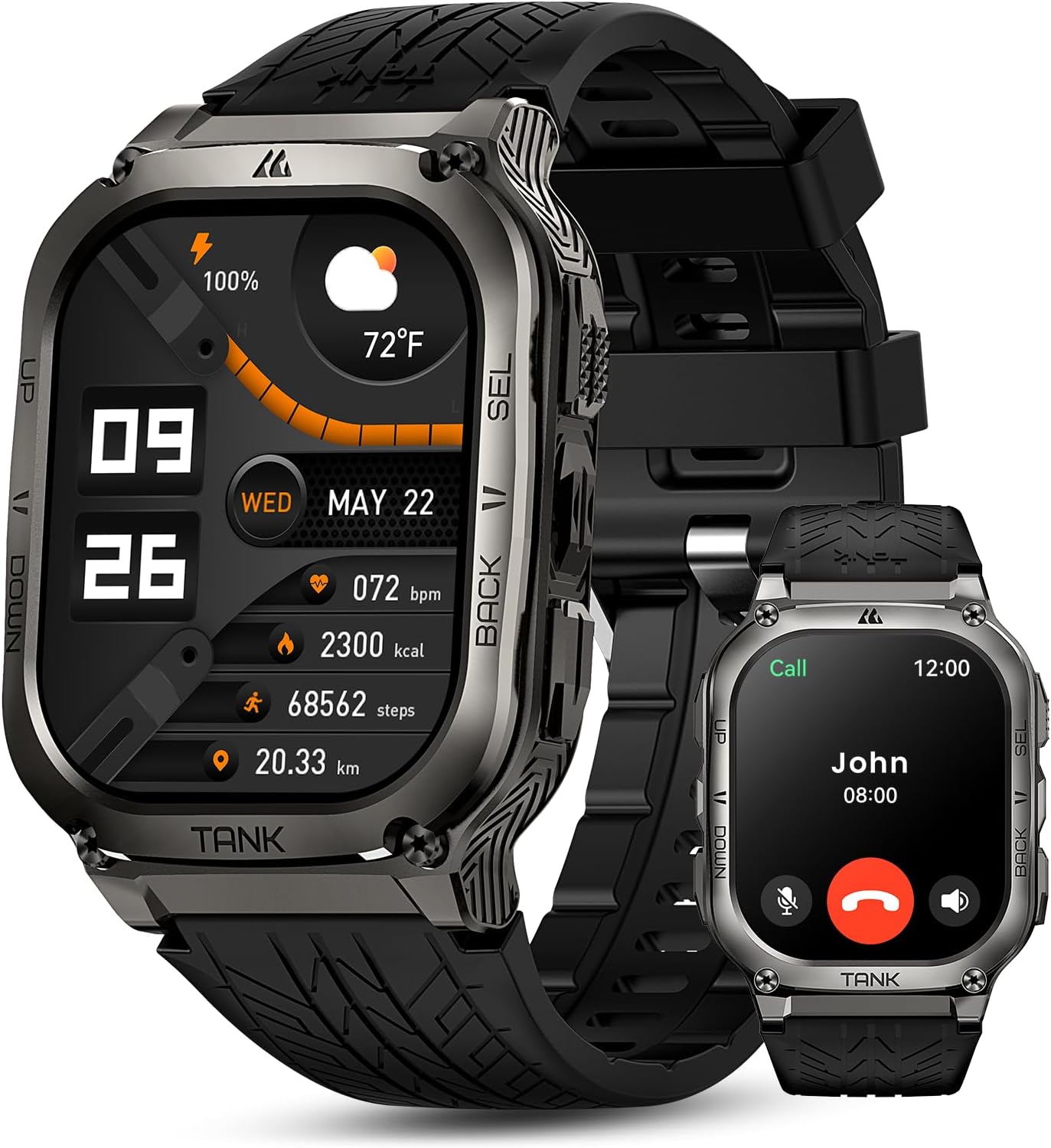 KOSPET Men's Smartwatch: 60-Day Battery, Waterproof, Military Design