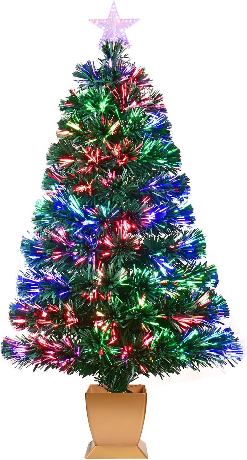 3ft Green Fiber Optic Christmas Tree for Festive Home Decor
