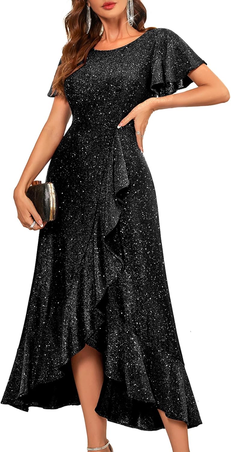 BeryLove Women Sequin Formal Party Dress for Elegant Events