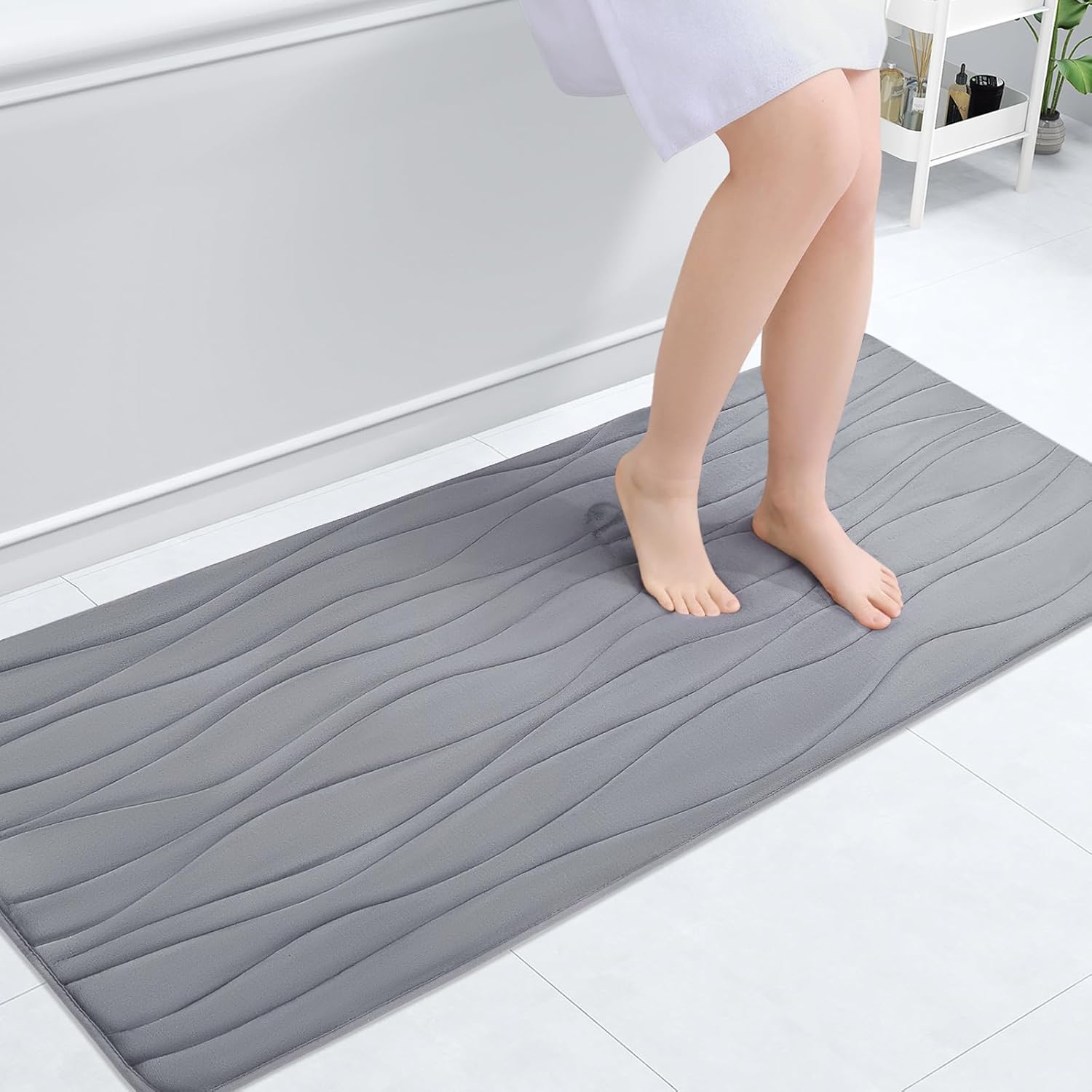 Buganda Memory Foam Bathroom Rug Mat 59x20, Soft and Absorbent