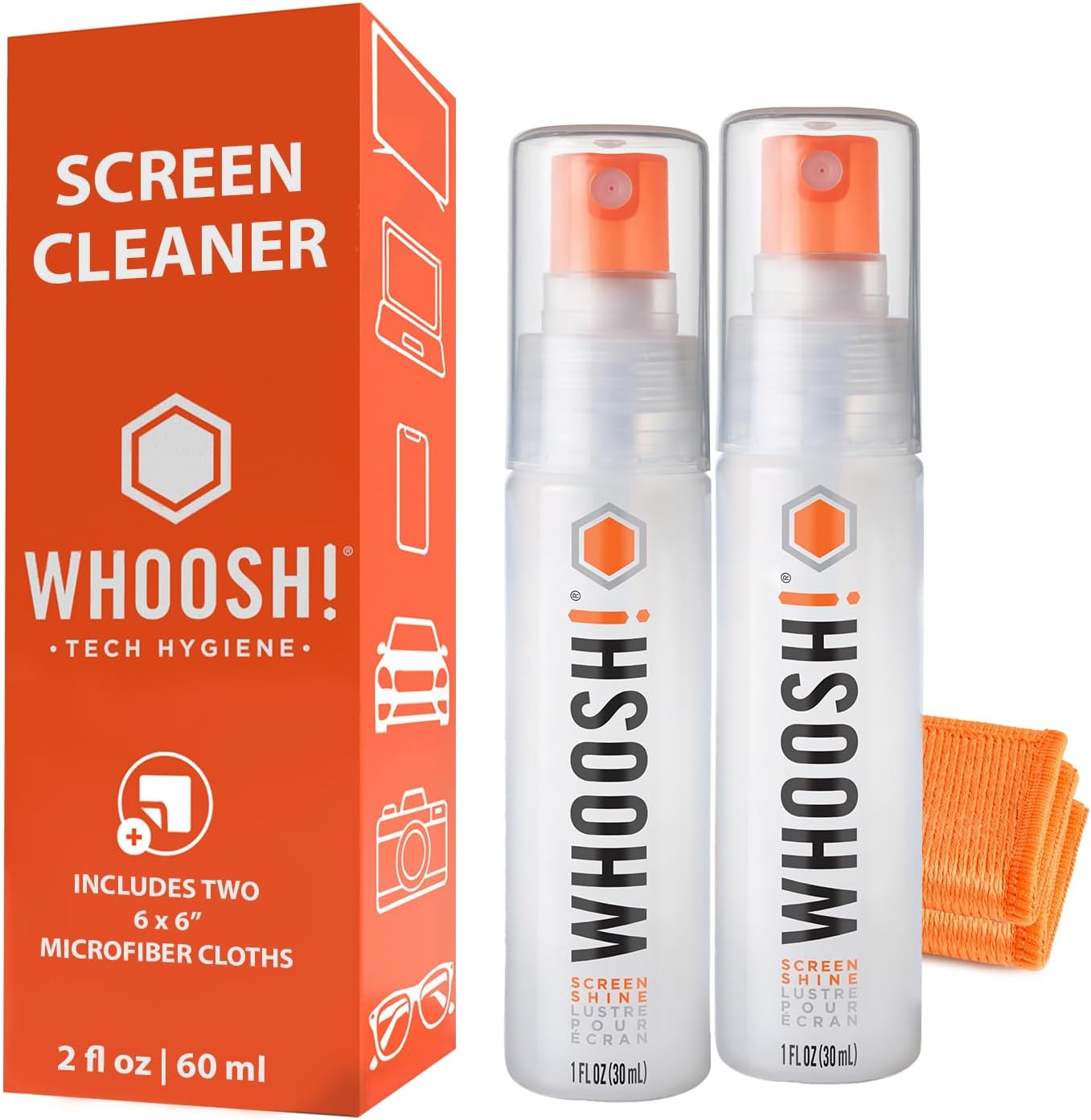 WHOOSH! Screen Cleaner Set - Travel Size, Clear View