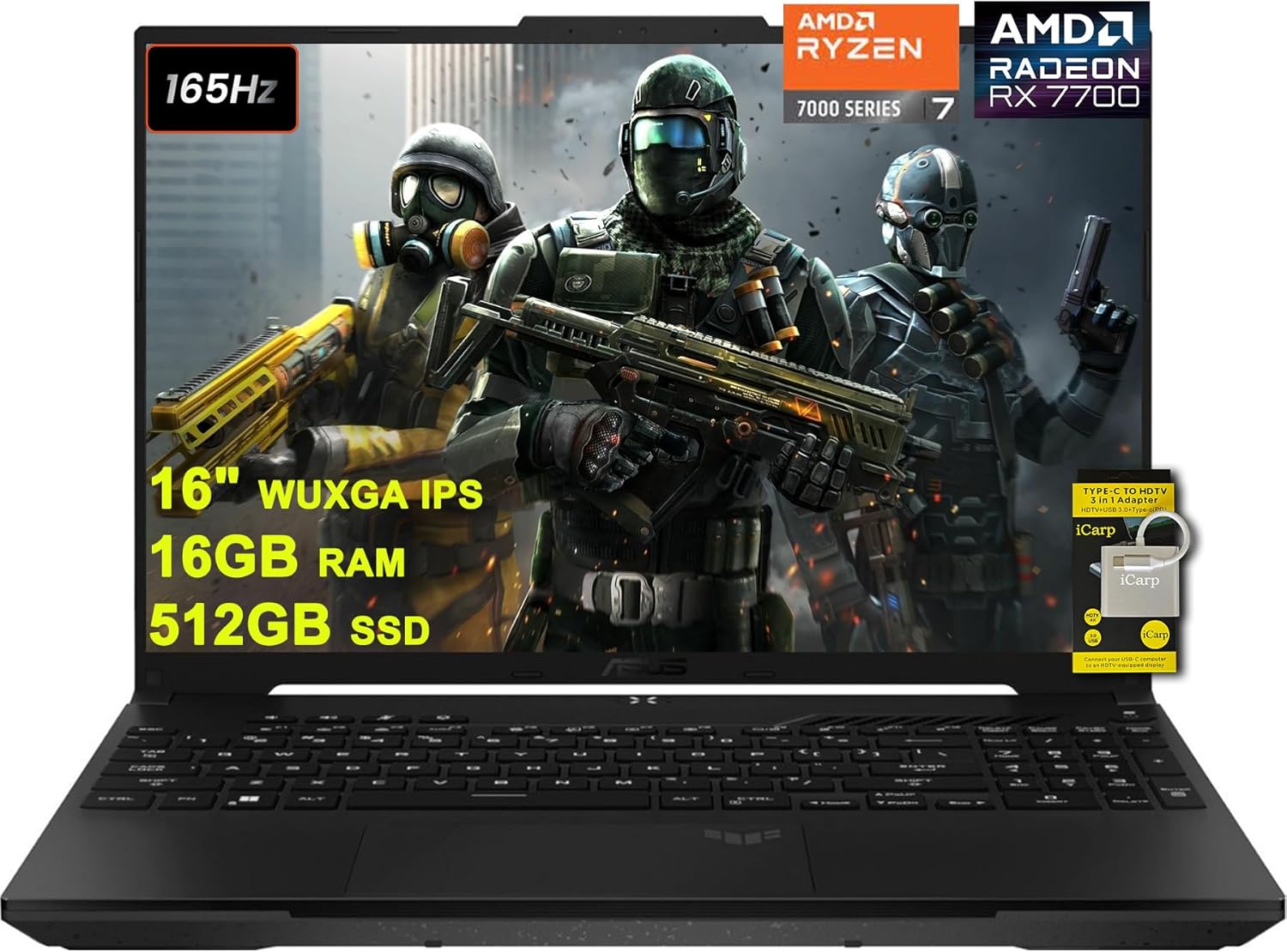 ASUS TUF Gaming A16 Laptop with Ryzen 7 and 165Hz Display