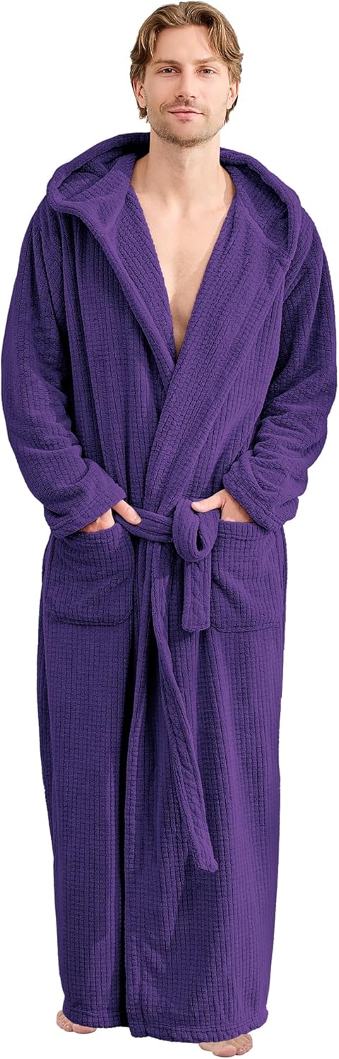 Soft Absorbent Long Towel Robes for Men with Hood Comfort