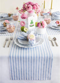 Solino Home Linen Table Runner 14 x 48 in Amalfi Stripe - Sky Blue