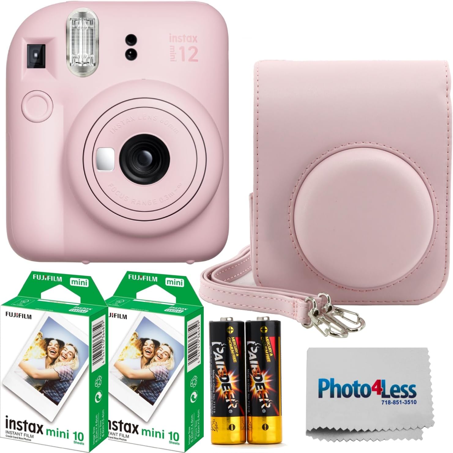 Fujifilm Instax Mini 12 Instant Film Camera Blossom Pink Bundle