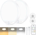 Rechargeable 6W Motion Sensor Ceiling Light - Wireless Stick-On 2-Pack