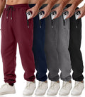 Mens Sweatpants with Zipper Pockets 5-Pack - Warm Slim Fit Joggers