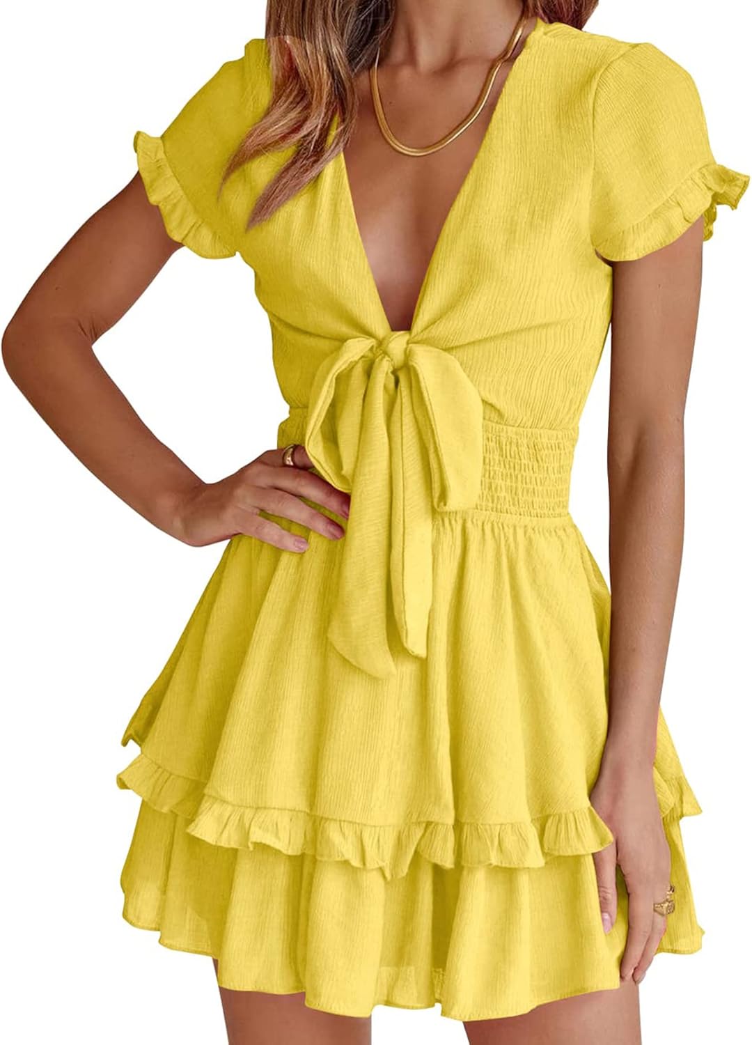 PRETTYGARDEN Women Summer Mini Short Dress for Beach Vacation