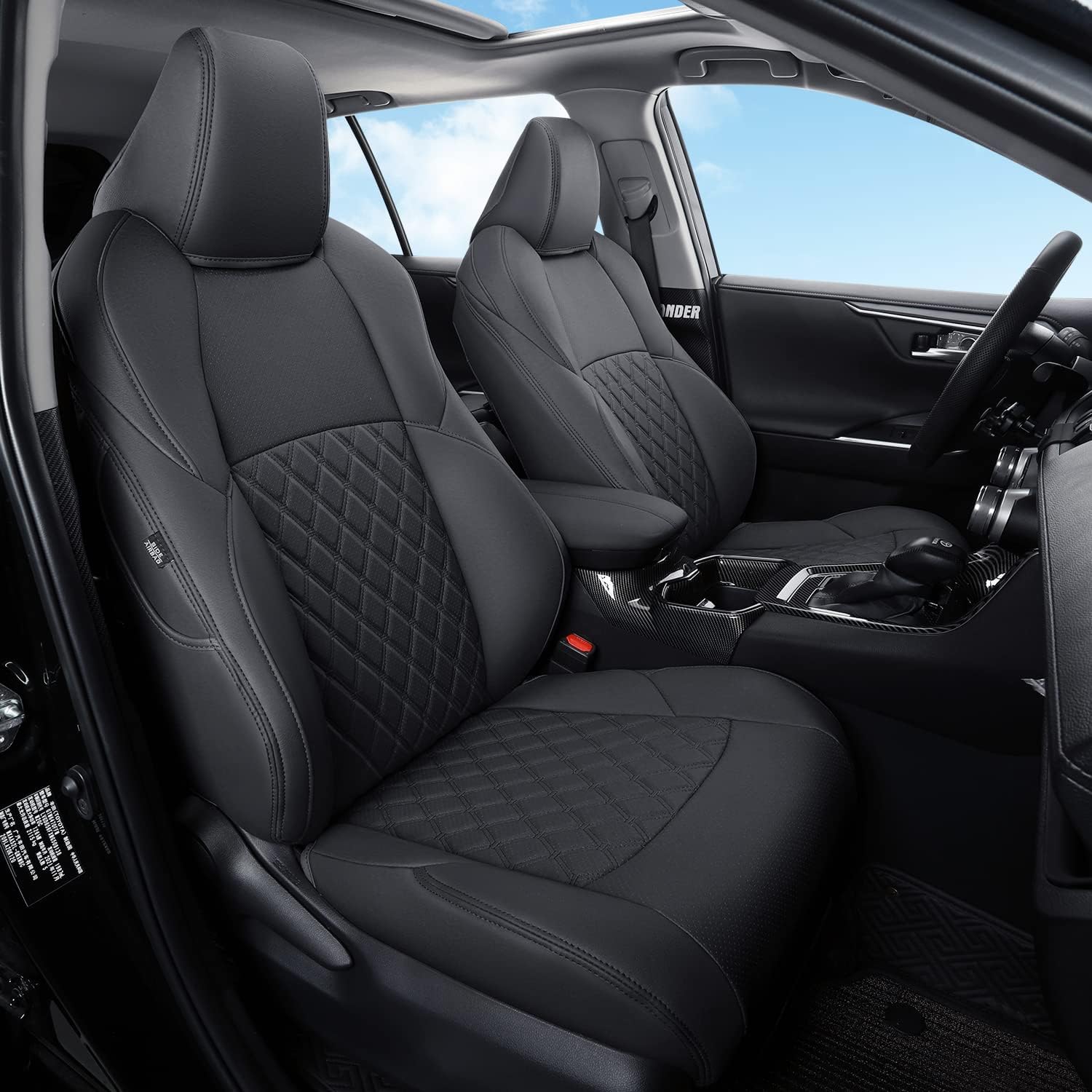 Custom Fit PU Leather Car Seat Covers for Toyota RAV4 Prime