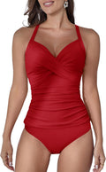 B2prity Ruched Tankini Swimsuit Two Piece - Tummy Control V Neck Sets