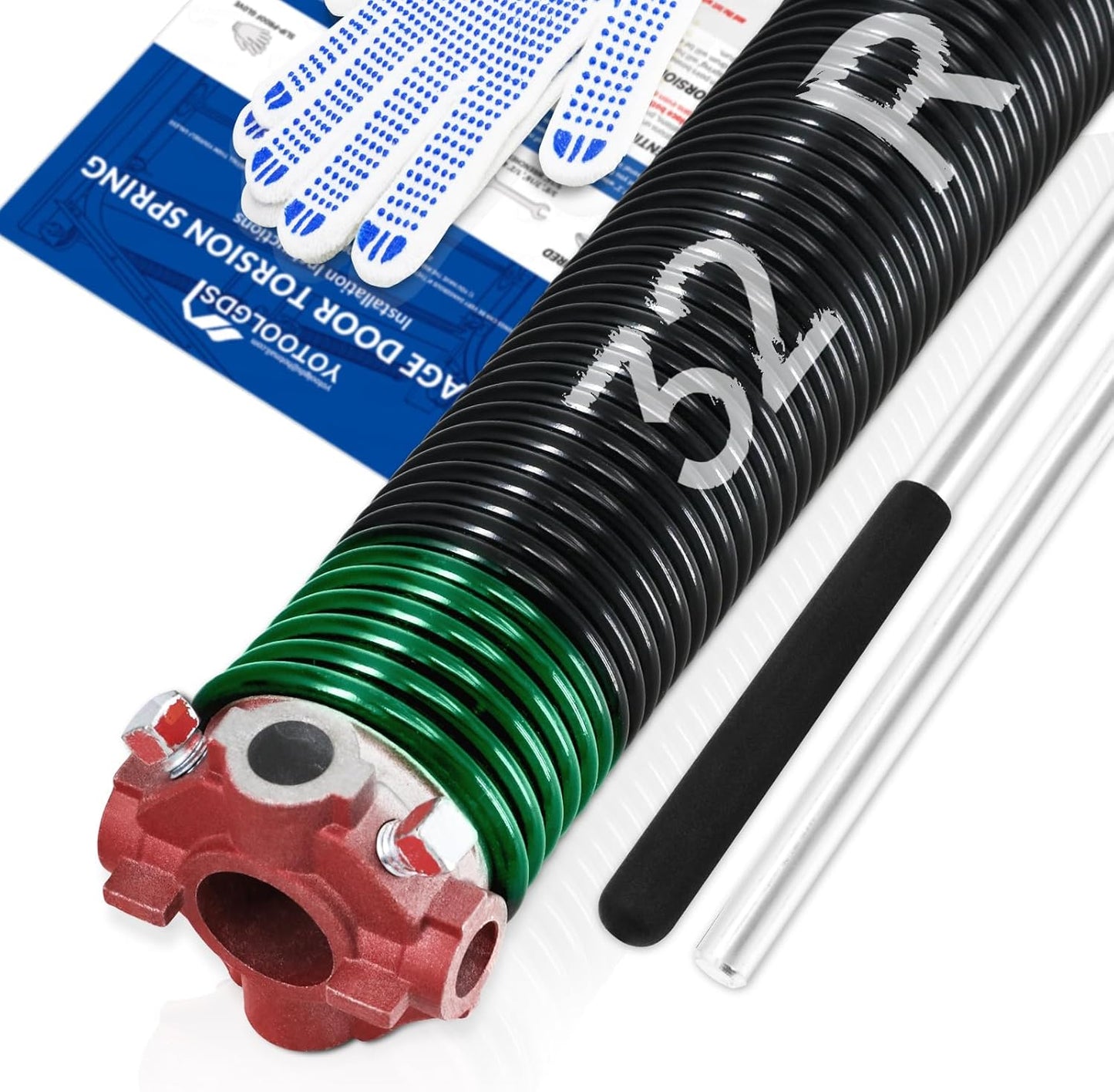 Right Hand Wind Garage Door Torsion Spring with Winding Bars