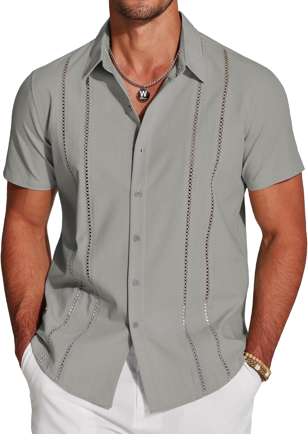 Men's Cuban Guayabera Shirt by COOFANDY for Summer Style