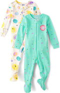 Baby Girls' and Toddler Zip-Front Cotton Footed Pajama - Soft Fit