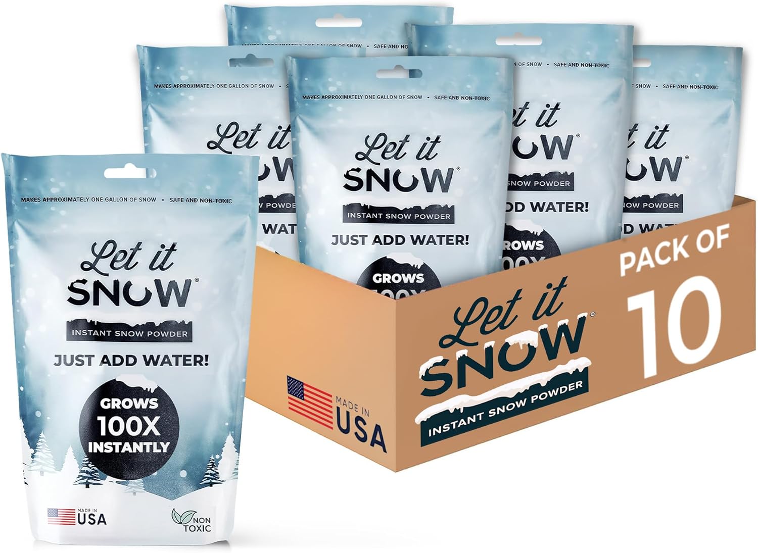 Let it Snow Instant Snow Powder - Premium Fake Snow for Fun
